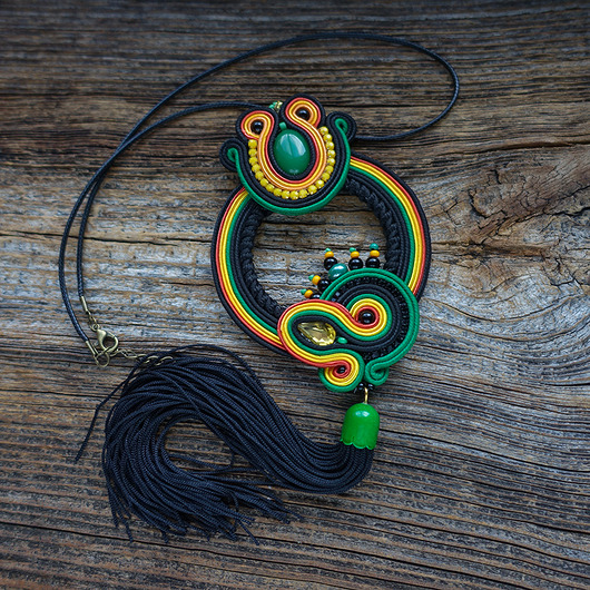 wisiory Etniczny naszyjnik Soutache