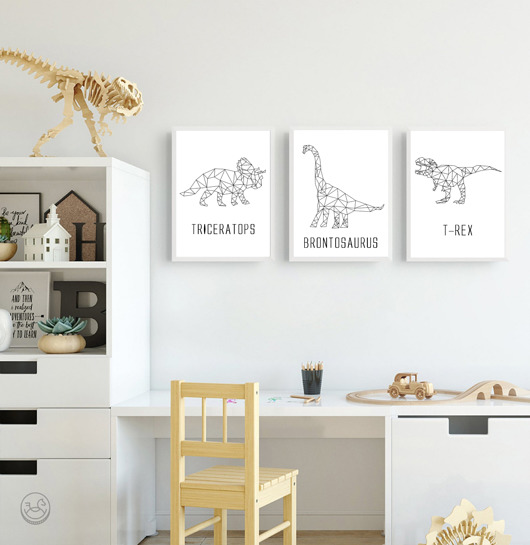 PLAKATY POKOJU DZIECKA dinozaury black dot studio