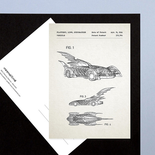Plakat Batman - Batmobil - pocztówka minimalmill