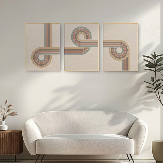 plakaty Zestaw 3 plakatów, Mid Century, retro, oryginalna dekoracja na ścianę.