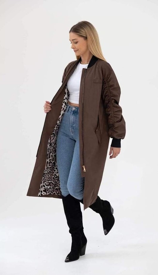 płaszcze damskie Płaszcz 'ala' bomber z podszewką