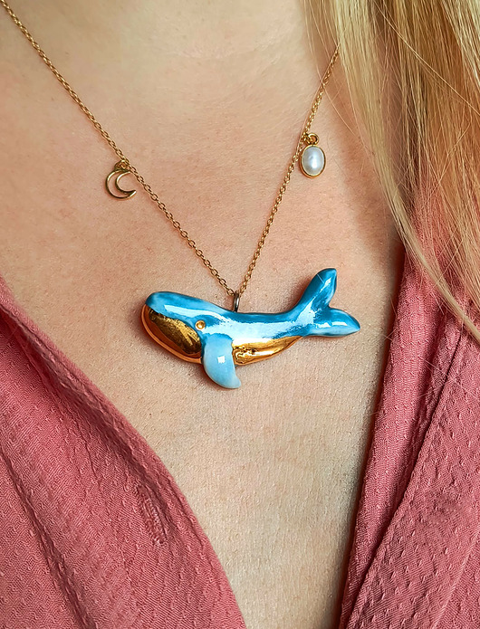 złote naszyjniki Naszyjnik pozłacany Wieloryb Kolekcja Parian