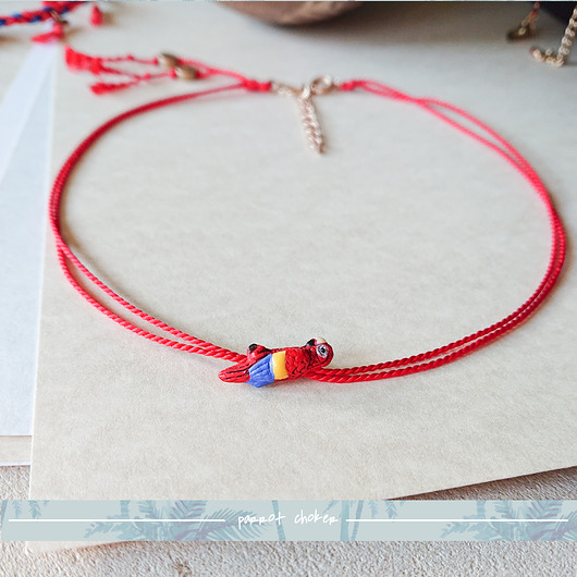 choker Papuga / ceramika / jedwab NOMAD ACCESSORIES