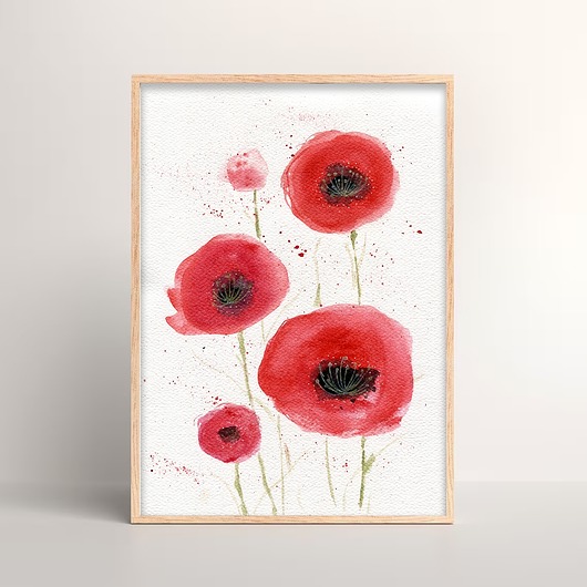 grafiki i ilustracje Sale! Oryginalna akwarela. Maki A4