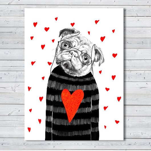 OBRAZ NA PŁÓTNIE - MOPS - 60x80cm LUdesign gallery