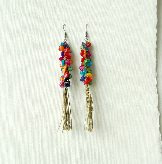 kolczyki z kamieniami Kolczyki Etniczne boho