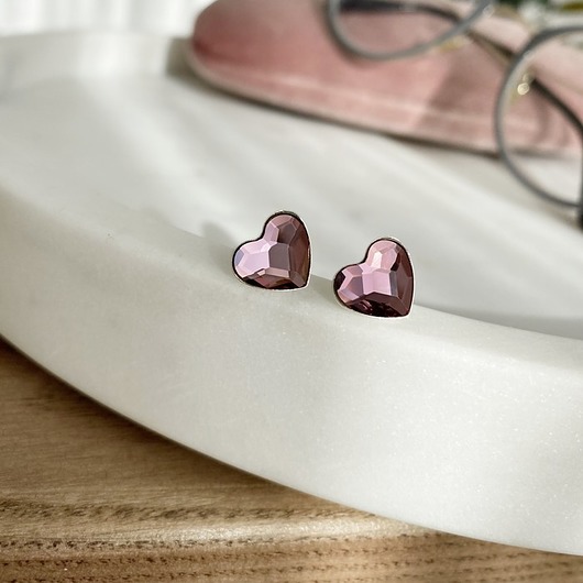 kolczyki swarovski Kolczyki - kryształy Swarovski -Antyczne serca