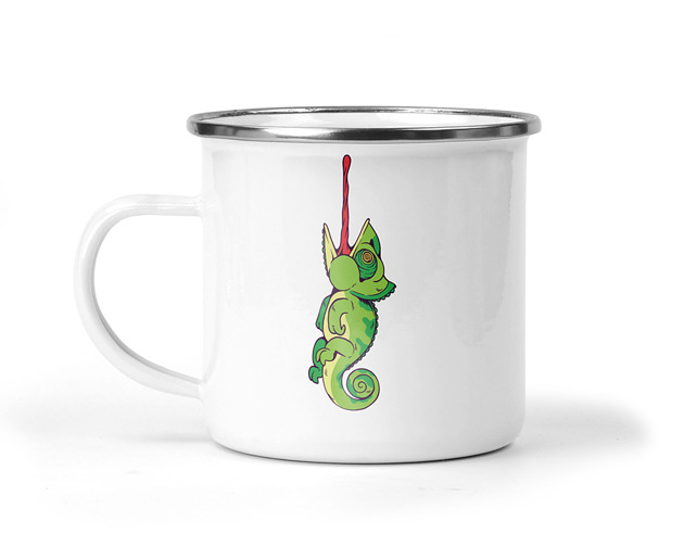 kubki Kubek metalowy kameleon
