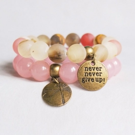 KOMPLET never give up!   jadeit & kwarc kaktusia