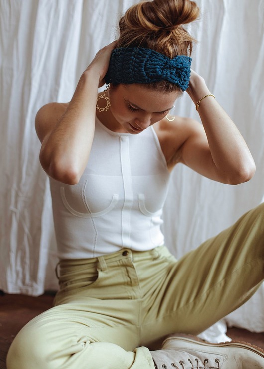 opaski do włosów Opaska damska na głowę z wełny merino