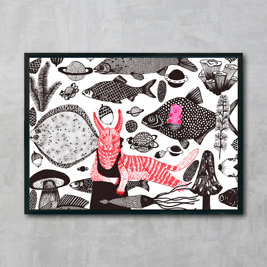 PLAKAT KARAKAL 70x50 cm Kasia Walentynowicz