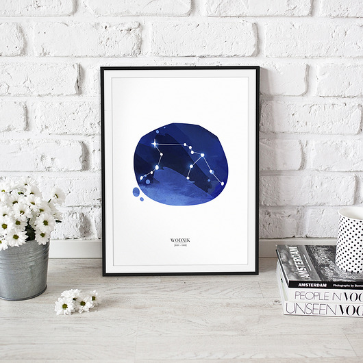 Plakat Wodnik Konstelacja Znak Zodiaku trochę na ścianę