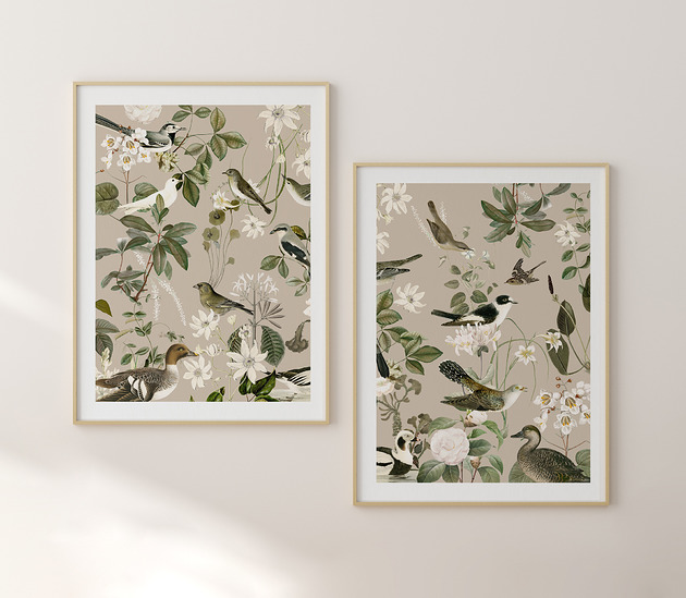 plakaty Plakat Dyptyk ptaki  30x40 cm