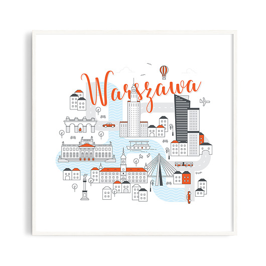 plakaty Warszawa plakat 60x60 cm