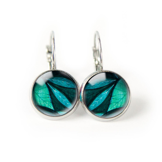 kolczyki szklane Big leaf kolczyki wiszące