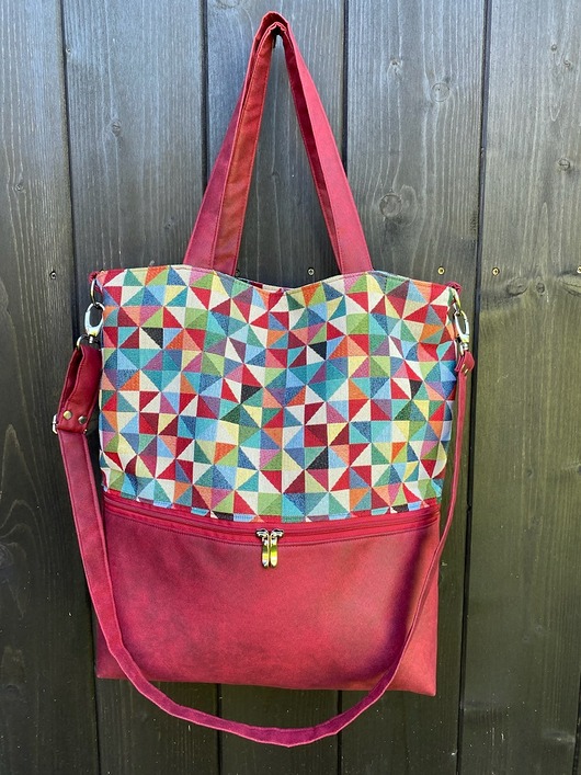 torby na ramię Duża torba na ramię z zapinaną kieszenią - mozaika