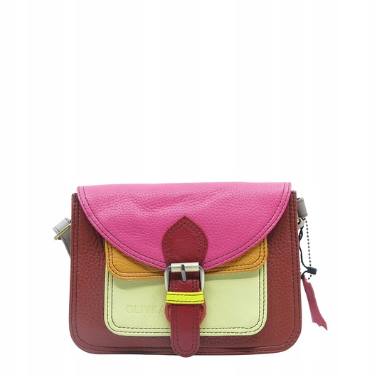 torby na ramię Torebka listonoszka oryginalna skórzana kolorowa elegancka pasek eko OLIVKA