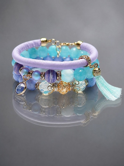 bransoletki z kamieni naturalnych Blue and lavender vol. 16 /17.10.24/ - set