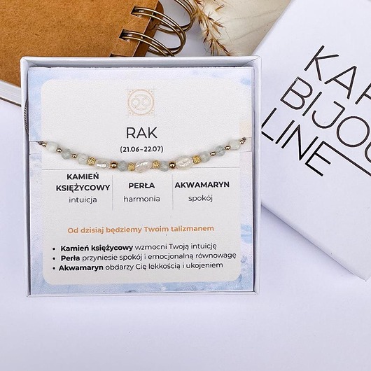 bransoletki z kamieni naturalnych Bransoletka dla zodiakalnego RAKA