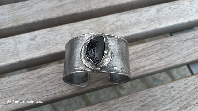 bransoletki wire wrapping Surowy turmalin - bransoletka regulowana