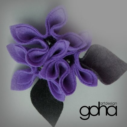 fioletowa z czarnym FlowerFelt Design