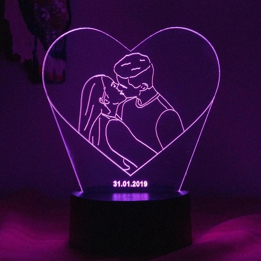 dekoracje świetlne Lampka LED serce, spersonalizowana