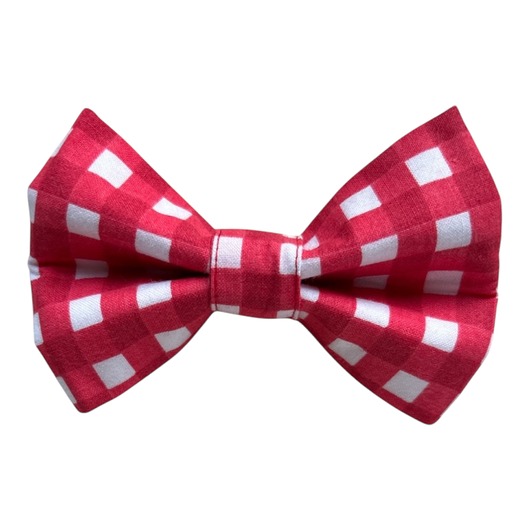 ubranka dla zwierząt Muszka dla psa  Czerwono-biała kratka