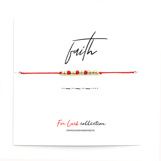  Bransoletka koralikowa For Luck FAITH (srebrna) Ilovehandmade