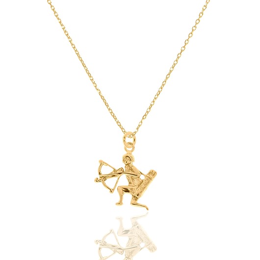 złote naszyjniki Naszyjnik srebrny pozłacany ze znakiem zodiaku Strzelec