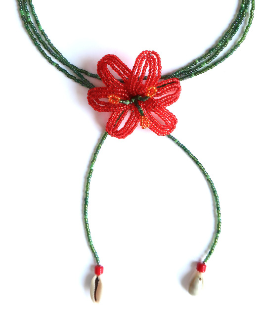 chokery Czerwona  Lilia - naszyjnik choker