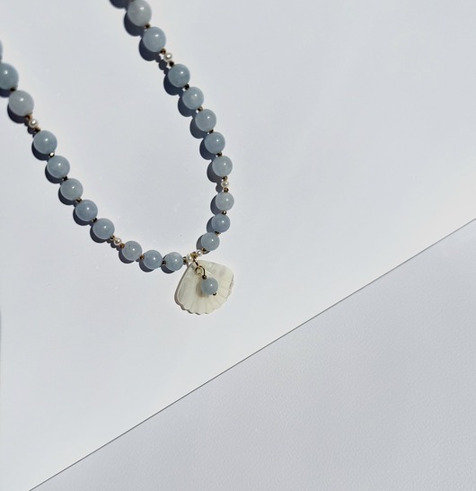 naszyjniki - inne Naszyjnik z akwamarynem Shell