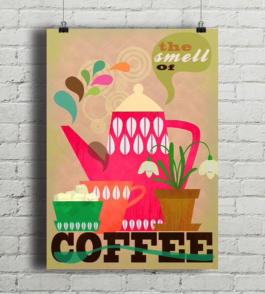 The Smell of Coffee - plakat giclee minimalmill