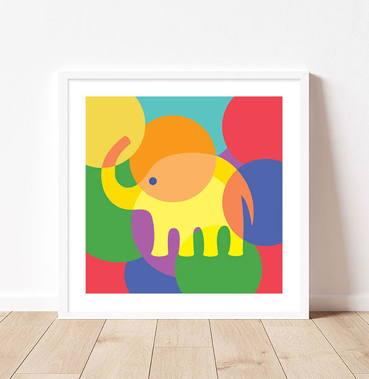 obrazy i plakaty do pokoju dziecięcego Plakat do pokoju dziecka, słoń