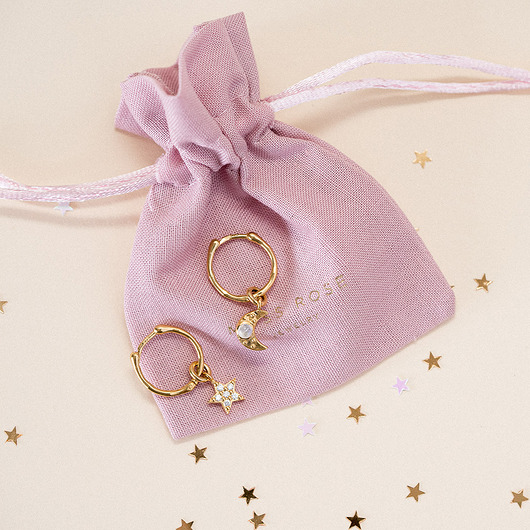 kolczyki pozłacane Kolczyki z Amuletami szczęścia srebro Vermeil