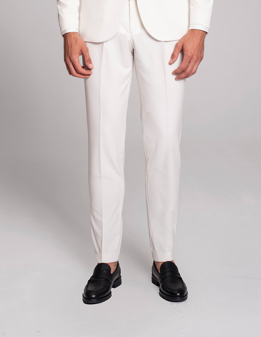 spodnie męskie Spodnie do zestawu lido 01 biały slim fit