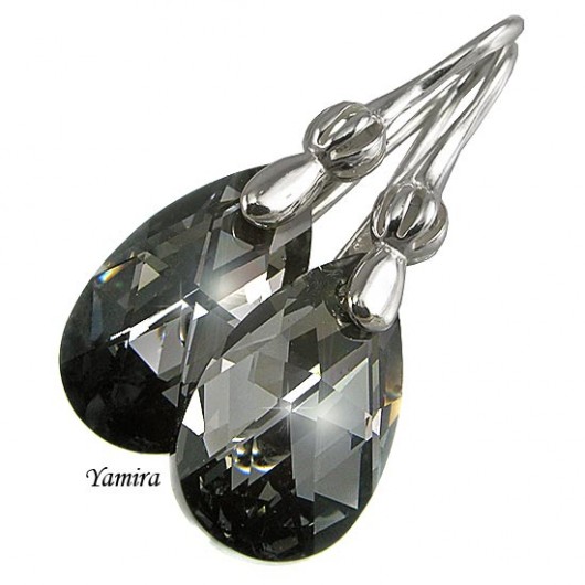 kryształ Swarovski Silver Night elegance -kolczyki yamira