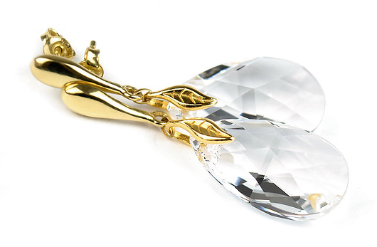 Ślubne kolczyki - złocone - kryształy Swarovski Marisella