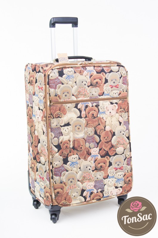 Gobelinowa walizka 'Délice' - 4 kółka. Medium Ton Sac