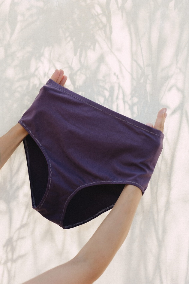 majtki damskie Figi wysokie  plum cotton