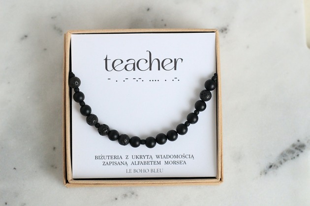 biżuteria męska TEACHER - Bransoletka z Alfabetem Morse'a dla Nauczyciela/Wychowawcy