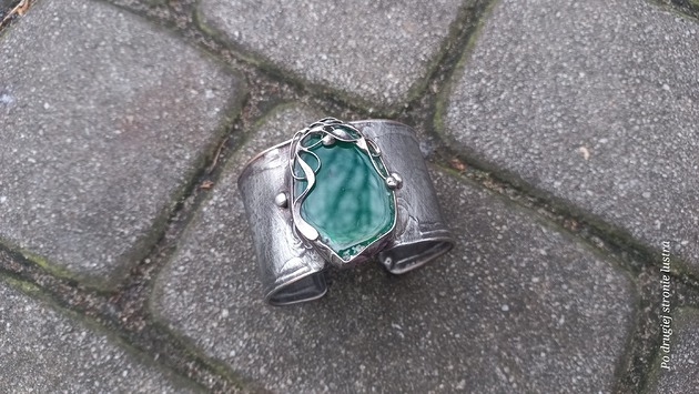 bransoletki wire wrapping Zielona łąka  - bransoletka regulowana