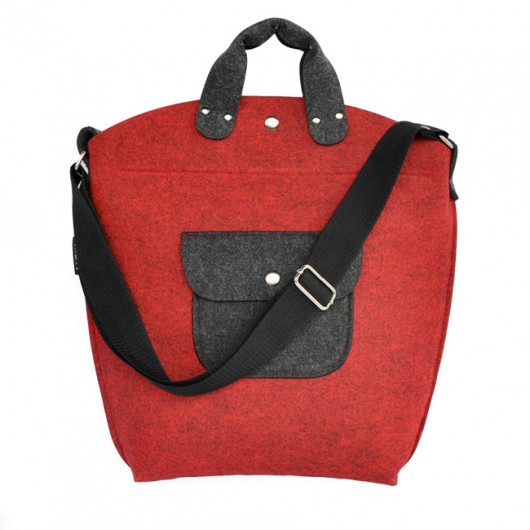 BiGGest BaG New - czerwono grafitowa z zamkiem Beltrani