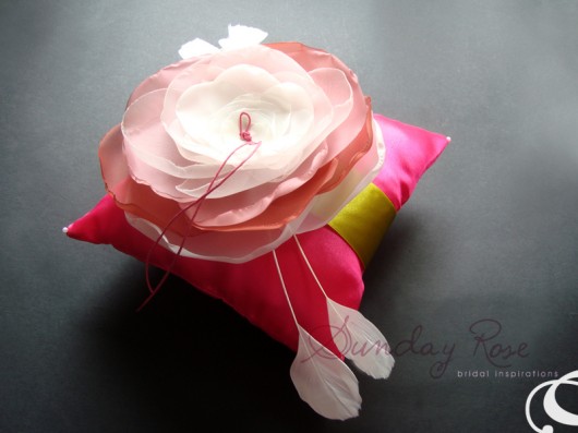 intensywny róż z limonką_ poduszeczka  SundayRose