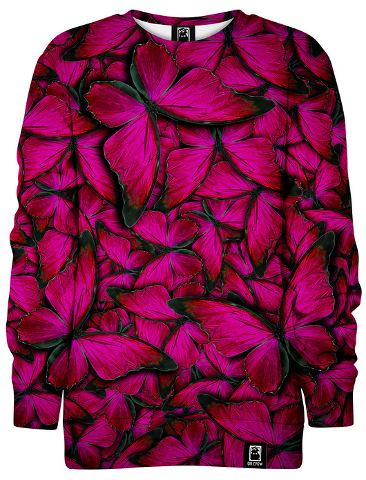 bluzy dla dziewczynki Bluza bez kaptura Dziewczynka DR.CROW Motyle Pink