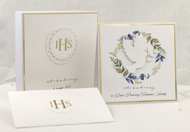 kartki na komunię Kartka na komunię z pudełkiem i kopertą, 39A