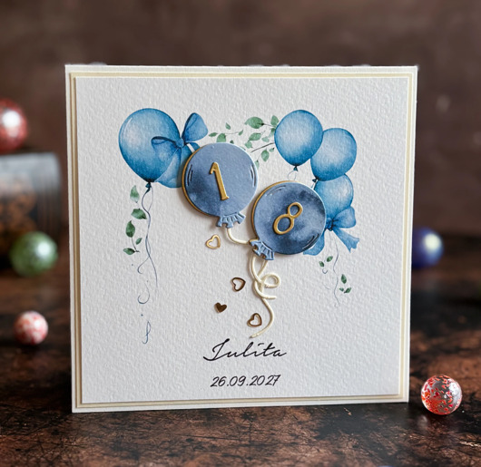 kartki scrapbooking Personalizowana kartka na urodziny z cyfrą + Koperta prezentowa FOR YOU, BH 46