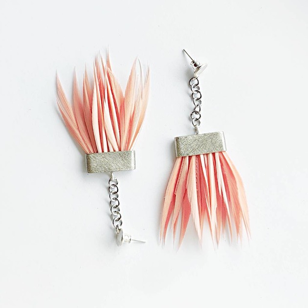 kolczyki z piórami PIÓRKO kolczyki