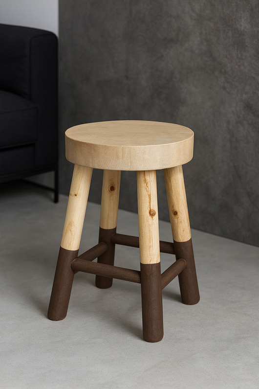 stołki Taboret z drewna paulowni, Stołek w stylu boho