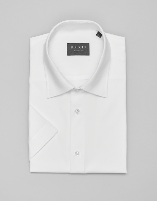 koszule męskie Męska koszula na krótki rękaw canosa 00494 biały classic fit