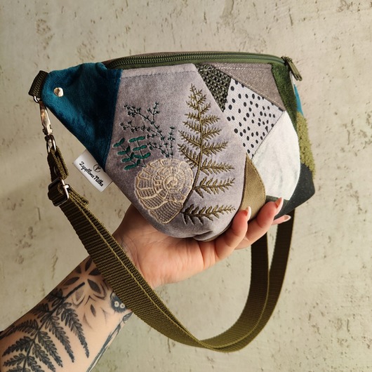 saszetka nerka Nerka XXL unikat leśna runo